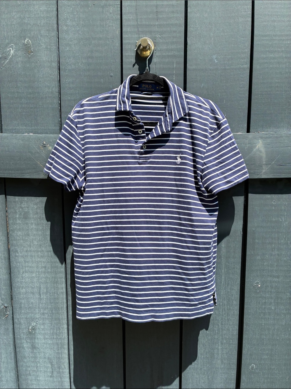 Ralph Lauren Navy and White Striped Men’s Polo